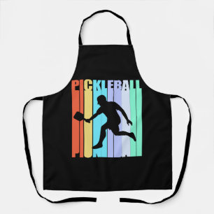 Colourful Pickleball Player Retro Pickle Ball Apron