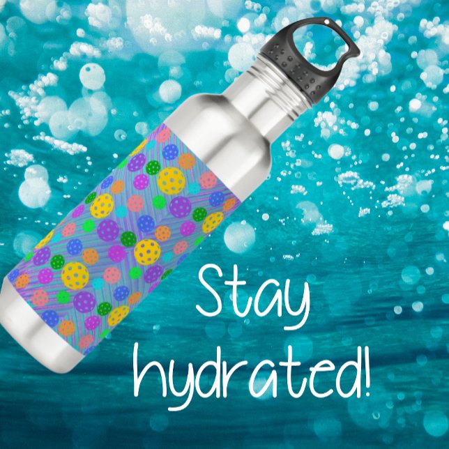 Colourful Pickleball Pop Art 710 Ml Water Bottle (Creator Uploaded)