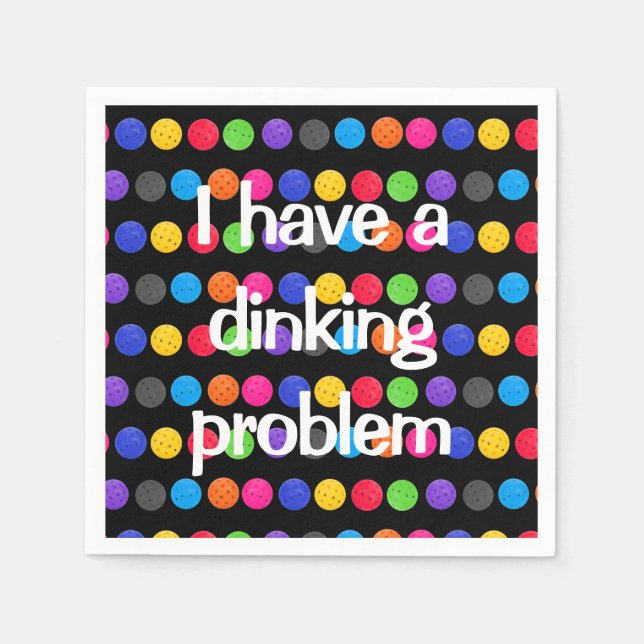 Colourful Pickleball with Funny Quote Napkin (Front)