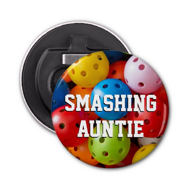 Colourful pickleballs  bottle opener (Front)