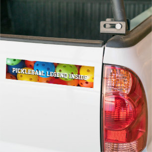 Colourful pickleballs, custom text  bumper sticker