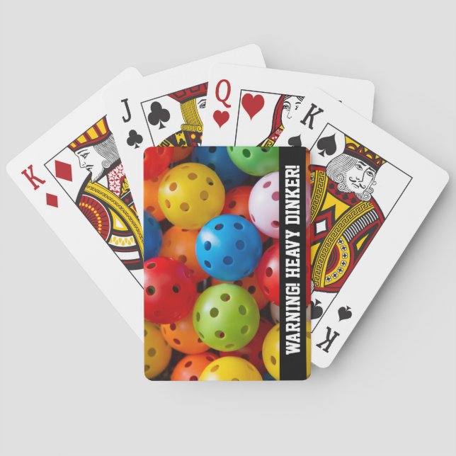  Colourful pickleballs, custom text  Playing Cards (Back)