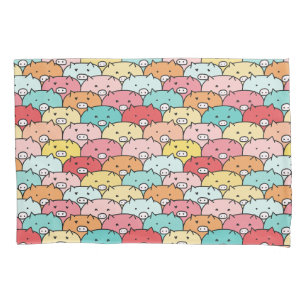 Colourful Pigs Funny And Cute Pattern Pillowcase