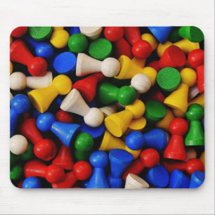 Colourful Pile of Wooden Game Pieces Mouse Pad