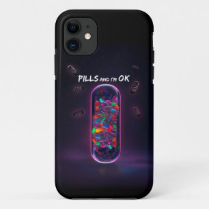 Colourful Pill cool medication trendy design iPhone 11 Case