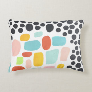 Colourful pillow. Bright yellow, pink and black do Decorative Cushion