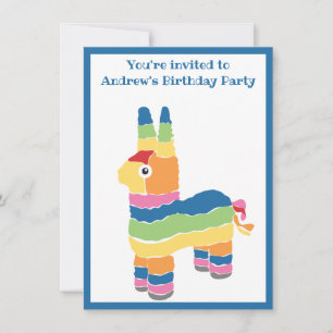 Colourful Pinata Birthday Party Invitation