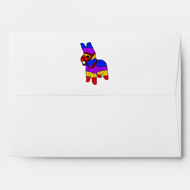Colourful Piñata Cartoon for a Fiesta in Mexico  Envelope (Back (Top Flap))