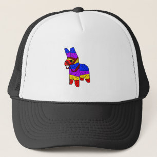 Colourful Piñata Cartoon for a Fiesta in Mexico Trucker Hat