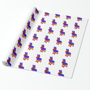 Colourful Piñata Cartoon for a Fiesta in Mexico Wrapping Paper