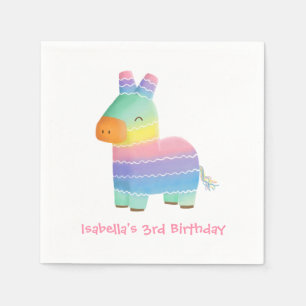 Colourful Pinata Fiesta Kids Birthday Party Napkin