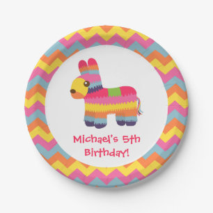Colourful Pinata Mexican Fiesta Kids Party Plates