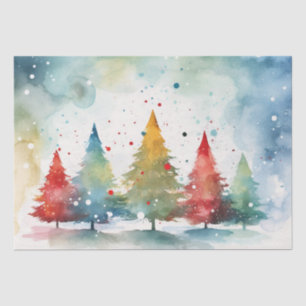 Colourful Pine Trees Christmas Tissue Paper