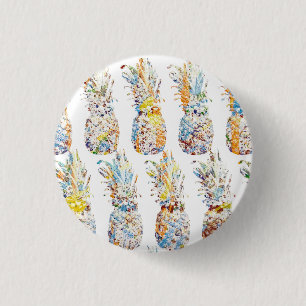Colourful Pineapple Print 3 Cm Round Badge