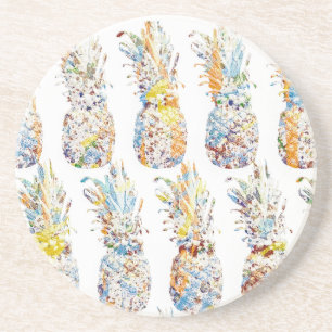 Colourful Pineapple Print Coaster