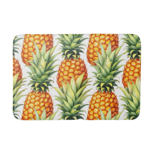 Colourful Pineapple Summer Tropical Pattern  Bath Mat