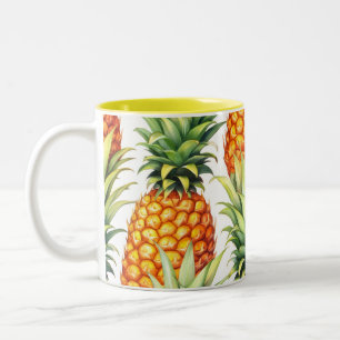 Colourful Pineapple Summer Tropical Pattern Two-Tone Coffee Mug