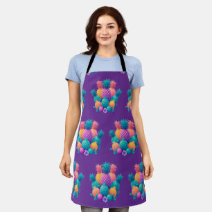 Colourful pineapples apron