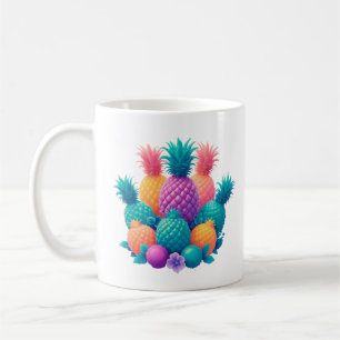 Colourful pineapples coffee mug