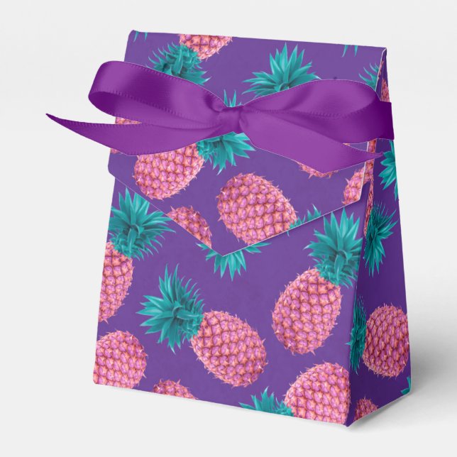 Colourful Pineapples Favour Box (Front Side)
