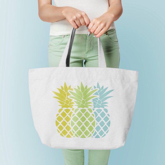 Colourful Pineapples Large Tote Bag (Creator Uploaded)