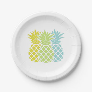 Colourful Pineapples Paper Plate