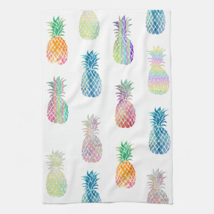 colourful pineapples tea towel