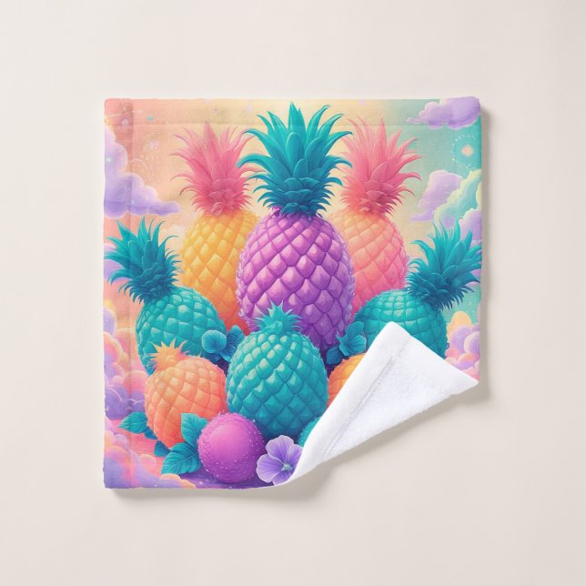 Colourful pineapples wash cloth (Wash Cloth)