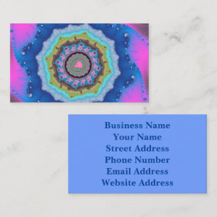 Colourful Pink and Blue Fractal Business Card