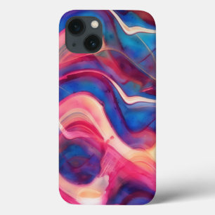 Colourful Pink and Blue Marble Art Phone Case
