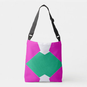 Colourful pink and green Abstract menimalist art Crossbody Bag