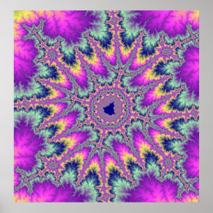 Colourful Pink and Mint Green Rainbow Poster