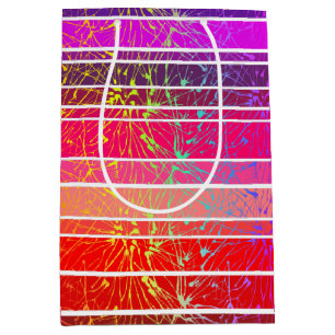 Colourful, Pink, and Purple Stripes, Fireworks Medium Gift Bag
