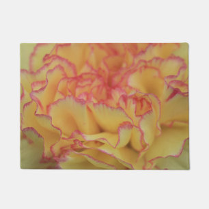 Colourful Pink and Yellow Carnation Flower Doormat