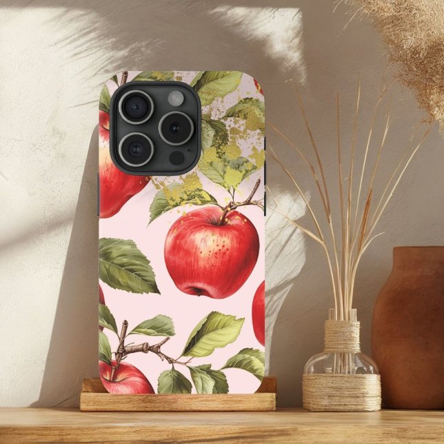 Colourful Pink Background Red Apple Luxury Accent Case-Mate iPhone Case (Creator Uploaded)