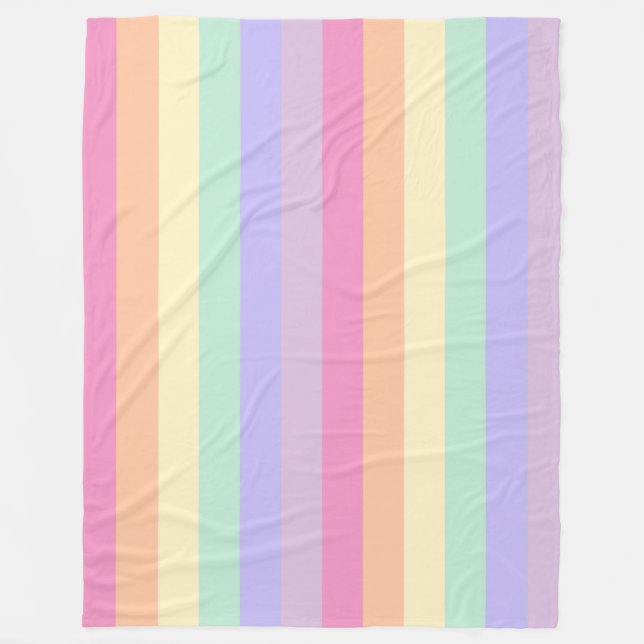Colourful Pink Blue Green Purple Yellow Orange Fleece Blanket (Front)
