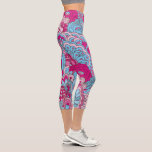 Colourful Pink Blue Modern Abstract Floral Pattern Capri Leggings<br><div class="desc">This modern design features an abstract pink and blue floral pattern #leggings #clothing #apparel #gifts #fitness #sports #fitnessapparel #fitnessclothing #fashion #fashionable #style #stylish #trendy #trending #floral</div>