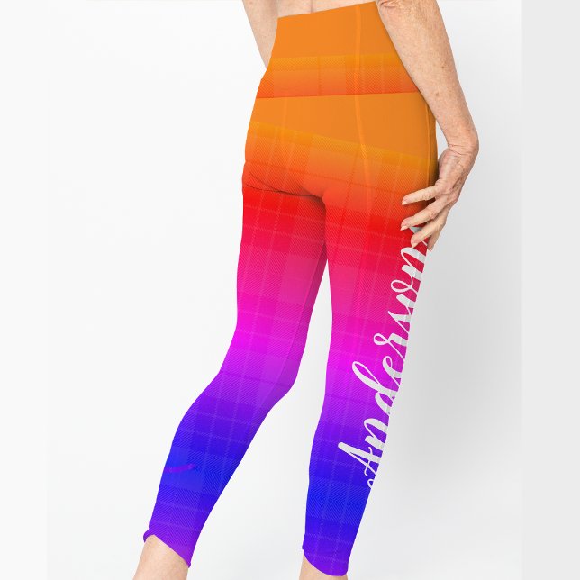 Colourful Pink Blue Orange Ombre Effect Name  Leggings (Creator Uploaded)