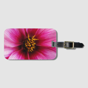 Colourful Pink Dahlia Flower Detail Luggage Tag