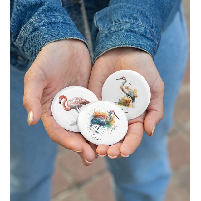 Colourful Pink Flamingo in Pointillism Style 6 Cm Round Badge (Creator Uploaded)