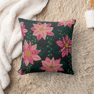 Colourful Pink Floral Bouquet  Cushion