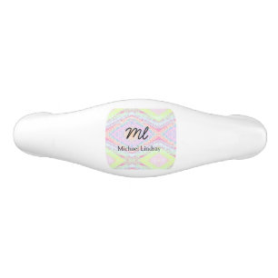 Colourful pink glittersparkle stars add your name ceramic drawer pull