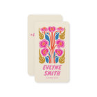 Colourful Pink Green Retro Hand Drawn Floral Girl