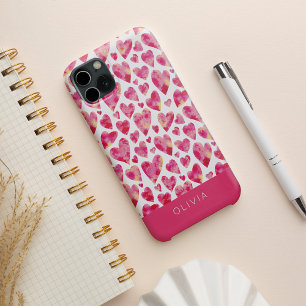 Colourful Pink Heart Pattern Personalised