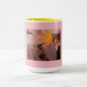 Colourful Pink Lily Two-Tone Coffee Mug