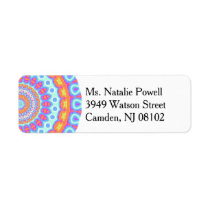 Colourful Pink Mandala Design Return Address Label
