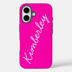 Colourful Pink Neon Monogram Trendy Fashion Colour iPhone 16 Case