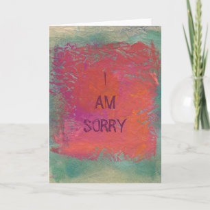 Colourful pink orange art painting customise card