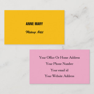 Colourful Pink Orange Light Baby Pink Classy Business Card