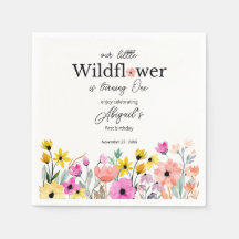 Colourful Pink Our Little Wildflower 1st Birthday